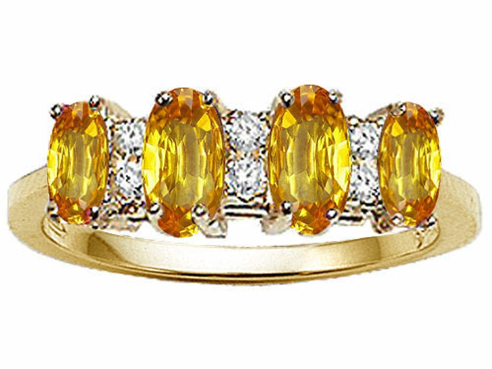 Tommaso Design™ Oval 5x3mm Genuine 4 Stone Citrine Band