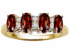 Tommaso Design™ Genuine 4 Stone Garnet Band