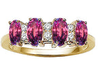 Tommaso Design™ Oval 5x3mm 4 Stone Simulated Alexandrite Ring