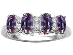 Tommaso Design™ Oval 5x3mm 4 Stone Simulated Alexandrite Ring