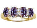Tommaso Design™ Oval 5x3mm 4 Stone Simulated Alexandrite Ring