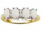 Tommaso Design™ Genuine 4 Stone Opal Ring / Band