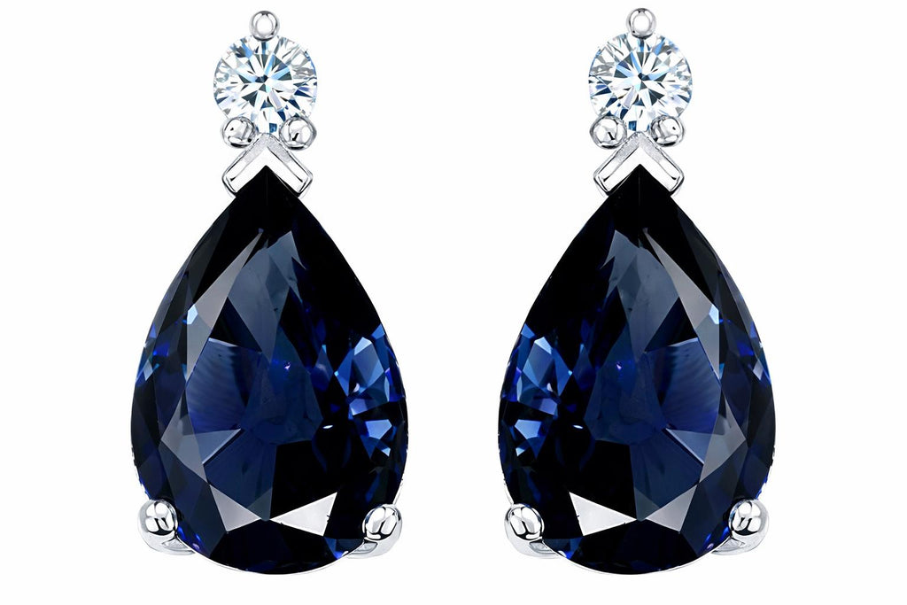 Star K Pear Shape 8x6mm Genuine Sapphire Earrings
