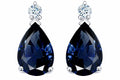 Star K Pear Shape 8x6mm Genuine Sapphire Earrings