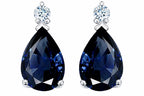 Star K Pear Shape 8x6mm Genuine Sapphire Earrings