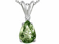 Tommaso Design™ Pear Shape 8x6mm Genuine Green Sapphire Pendant Necklace