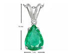 Tommaso Design™ Pear Shape 8x6mm Genuine Emerald Pendant Necklace