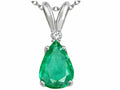 Tommaso Design™ Pear Shape 8x6mm Genuine Emerald Pendant Necklace