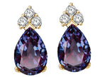 Tommaso Design™ Pear Shape 7x5 mm Simulated Alexandrite Earrings