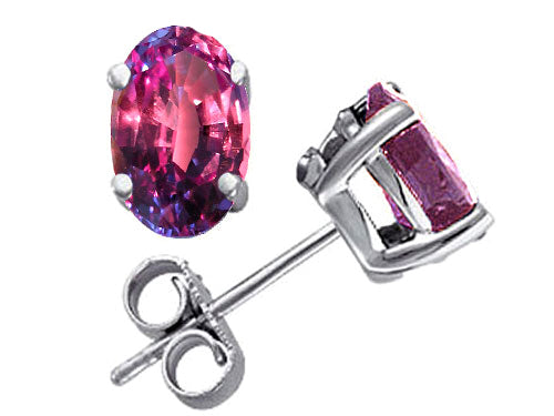 Tommaso Design™ Oval 7x5mm Simulated Alexandrite Earrings Studs