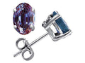 Tommaso Design™ Oval 7x5mm Simulated Alexandrite Earrings Studs