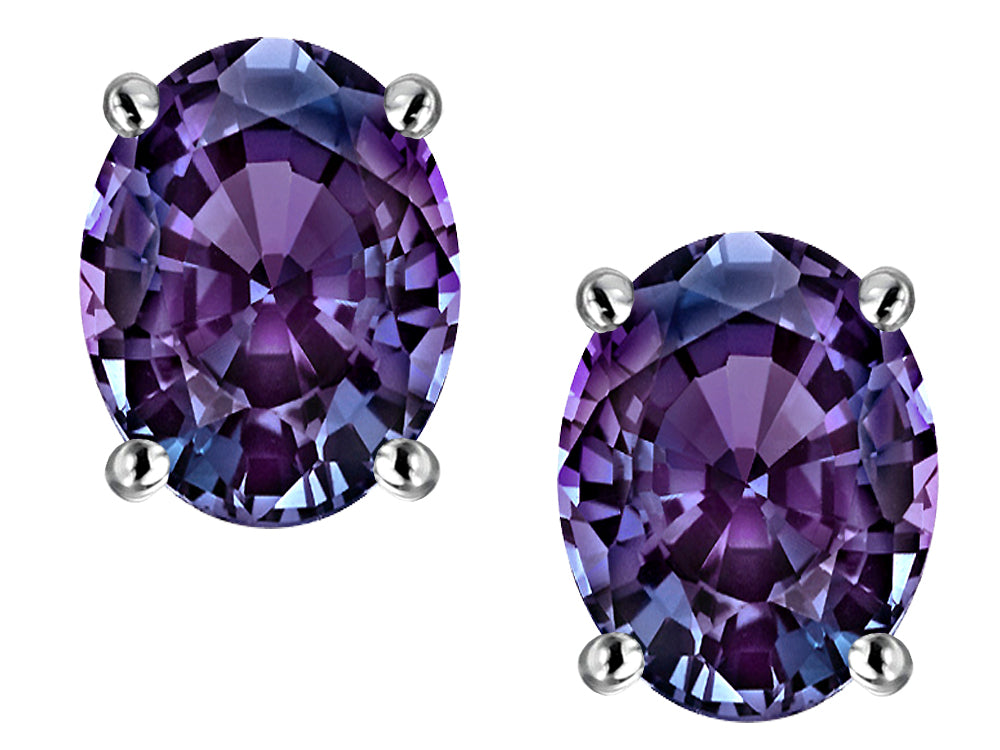 Star K™ Oval 8 x 6mm Simulated Alexandrite Earrings Studs