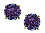 Star K™ Round 6mm Simulated Alexandrite Classic Screw Back Stud Earrings