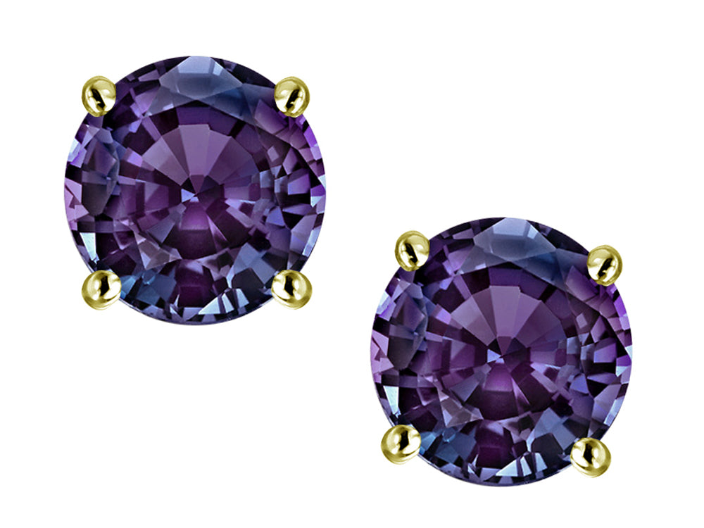 Star K™ Round 6mm Simulated Alexandrite Classic Screw Back Stud Earrings