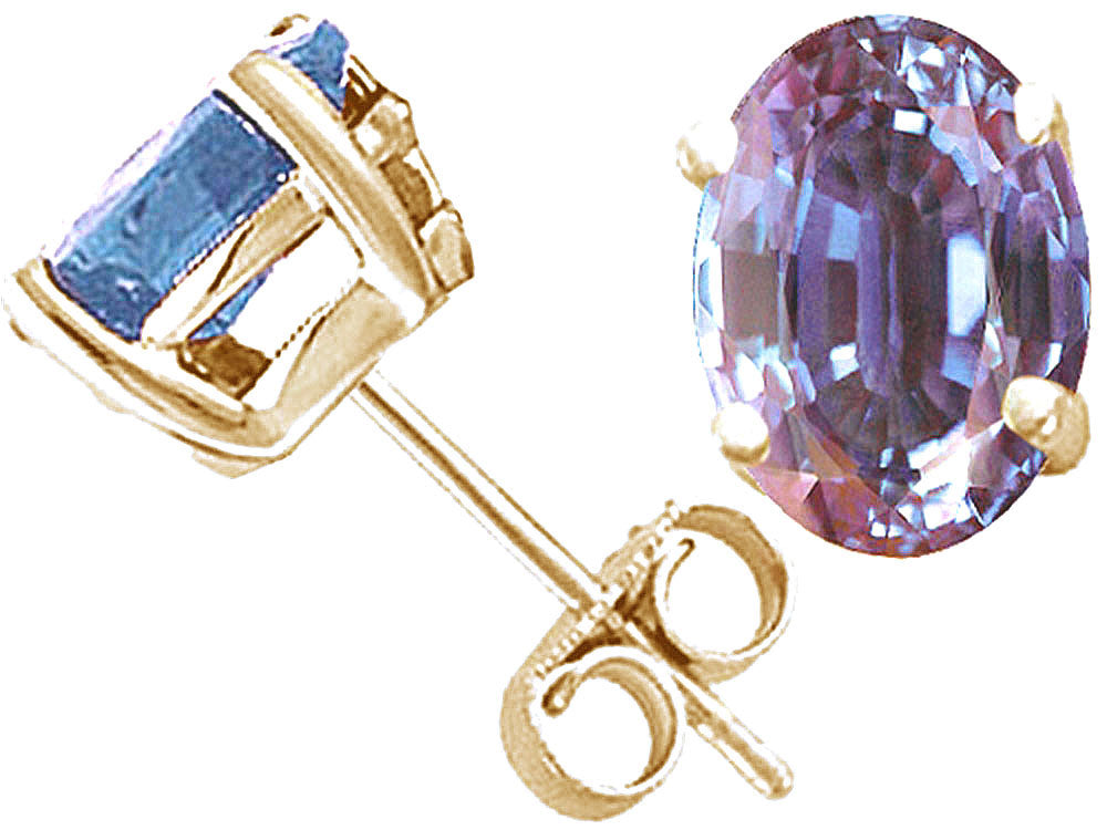 Tommaso Design™ Oval 8x6mm Simulated Alexandrite Earrings Studs