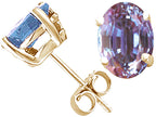 Tommaso Design™ Oval 8x6mm Simulated Alexandrite Earrings Studs
