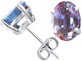 Tommaso Design™ Oval 8x6mm Simulated Alexandrite Earrings Studs