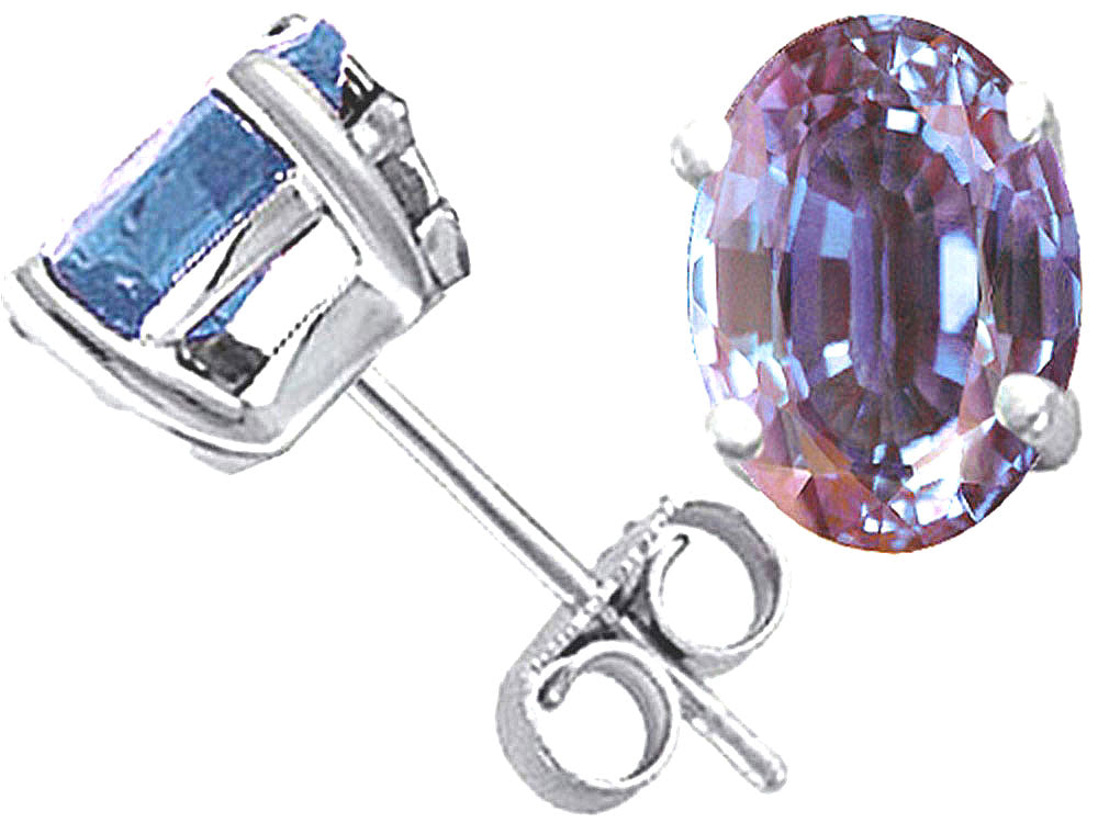Tommaso Design™ Oval 8x6mm Simulated Alexandrite Earrings Studs