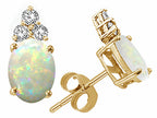Tommaso Design™ Oval 7x5mm Genuine Opal Earrings