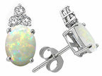 Tommaso Design™ Oval 7x5mm Genuine Opal Earrings