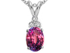 Tommaso Design™ Oval 7x5mm Simulated Alexandrite Pendant Necklace