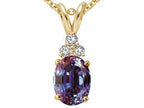 Tommaso Design™ Oval 7x5mm Simulated Alexandrite Pendant Necklace