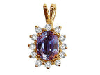 Tommaso Design™ Oval 8x6 mm Simulated Alexandrite Pendant Necklace