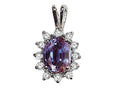 Tommaso Design™ Oval 8x6 mm Simulated Alexandrite Pendant Necklace