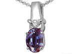 Tommaso Design™ Oval 8x6 mm Simulated Alexandrite Pendant Necklace