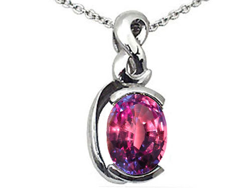Tommaso Design™ Oval 9x7mm Simulated Alexandrite Pendant Necklace