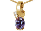 Tommaso Design™ Oval 8x6 mm Simulated Alexandrite Pendant Necklace