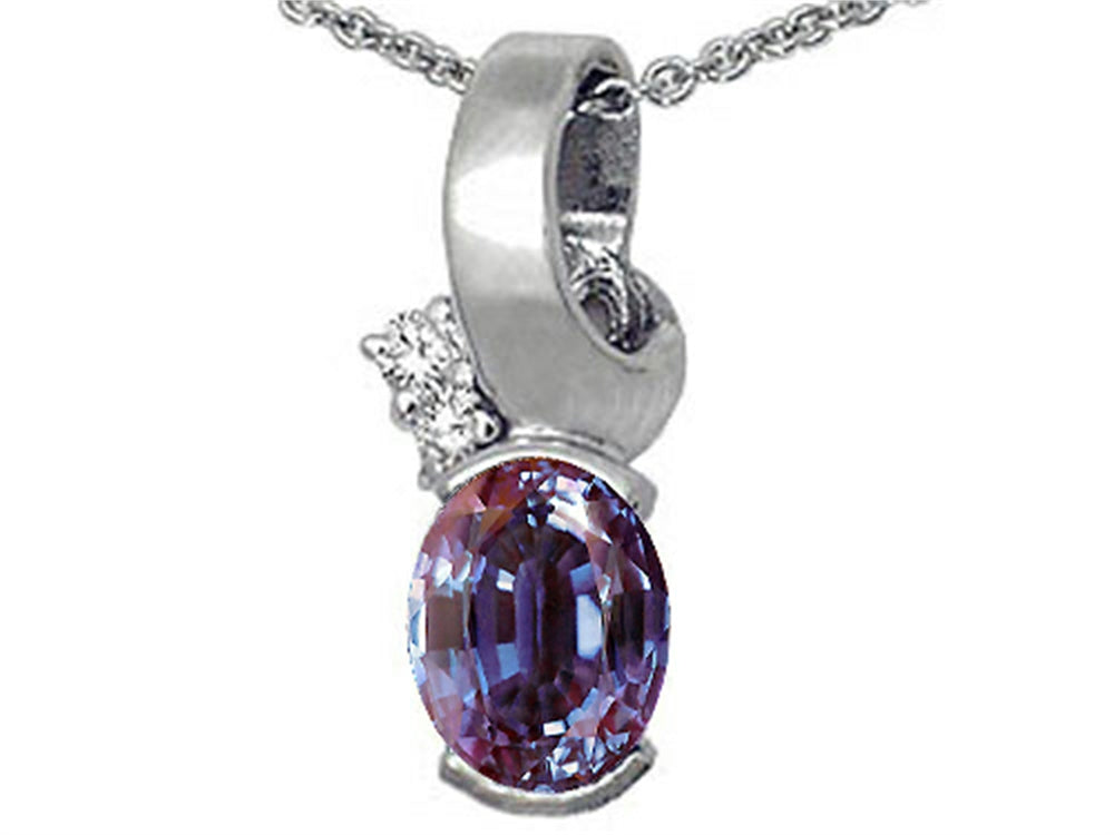 Tommaso Design™ Oval 8x6 mm Simulated Alexandrite Pendant Necklace