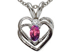 Tommaso Design™ Oval 5x3 mm Simulated Alexandrite Heart Pendant Necklace