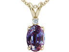 Tommaso Design™ Oval Simulated Alexandrite Pendant Necklace
