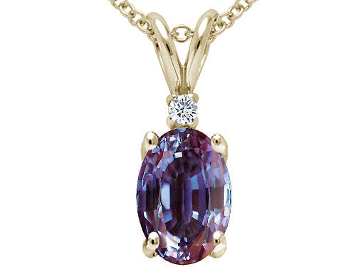 Tommaso Design™ Oval Simulated Alexandrite Pendant Necklace