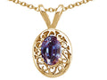 Tommaso Design™ Oval Simulated Alexandrite Pendant Necklace