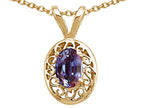 Tommaso Design™ Oval Simulated Alexandrite Pendant Necklace