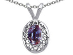 Tommaso Design™ Oval Simulated Alexandrite Pendant Necklace