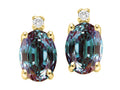 Tommaso Design™ Simulated Alexandrite And Genuine Diamond Earrings