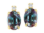 Tommaso Design™ Simulated Alexandrite And Genuine Diamond Earrings