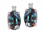 Tommaso Design™ Simulated Alexandrite And Genuine Diamond Earrings