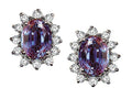 Tommaso Design™ Oval 8x6 mm Simulated Alexandrite Earrings