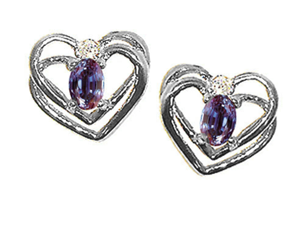 Tommaso Design™ Oval 5x3mm Simulated Alexandrite Earrings