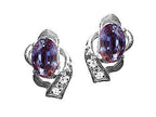 Tommaso Design™ Oval 6x4 mm Simulated Alexandrite Earrings