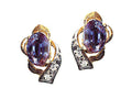 Tommaso Design™ Oval 6x4 mm Simulated Alexandrite Earrings
