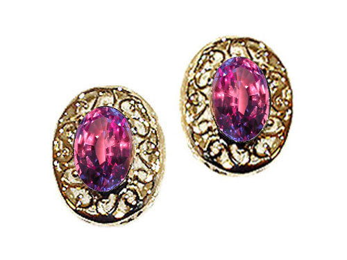 Tommaso Design™ Oval 6x4mm Simulated Alexandrite Earrings