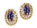 Tommaso Design™ Oval 6x4mm Simulated Alexandrite Earrings