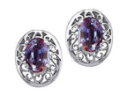 Tommaso Design™ Oval 6x4mm Simulated Alexandrite Earrings