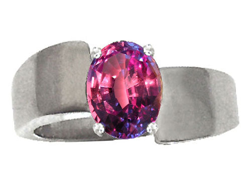 Tommaso Design™ Oval 9x7mm Simulated Alexandrite Ring