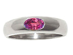 Tommaso Design™ Oval 6x4mm Simulated Alexandrite Birthstone Wedding Band